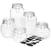 Best Choice Products Set of 5 Clip Top Glass Storage Mason Jars w/10 Reusable Stickers and Chalk for Labeling - Clear