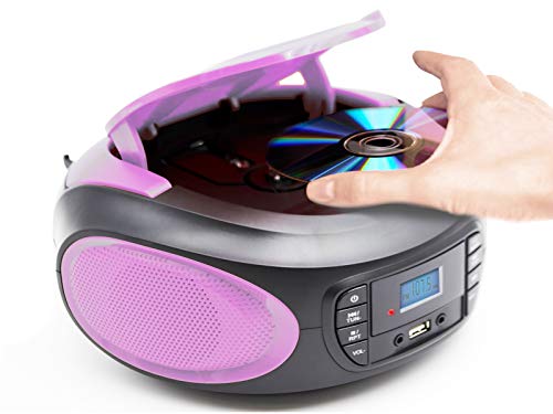 Lauson LLB999 Draagbare CD-Speler Multicolor LED-Verlichting, Digitale FM-Radio en LCD-Scherm | USB-Speler Speelt MP3… - Afbeelding 5