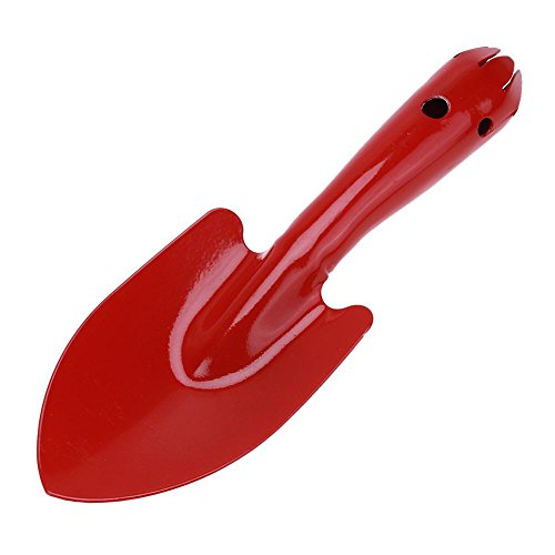 Mikolot Mini Metal Garden Hand Shovel Flower Soil Planting Kids Spade Tool(Red)