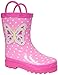 AccessoWear Girls Pink Butterfly Polka-Dot Rain Boots (10 M US Toddler)
