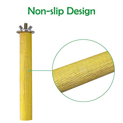 LiMio Bird Perch Parakeet Toys Conures Stand 5 PCS Colorful Natural Wood Perch Parrot Cage Accessories