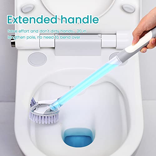 Toilet Brush with Holder Set,Toilet Bowl Cleaner Brush with Soap Dispenser,Under Rim Lip Brush and Storage Caddy for Bathroom