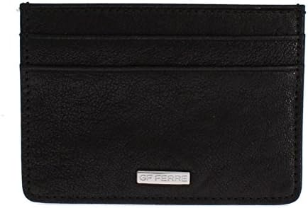 GF Ferre Black Leather Four Card Slots Mens Cardholder