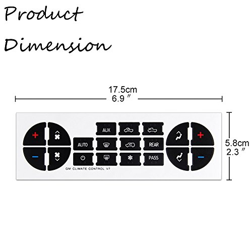 ROCCS 07-14 GM Vehicles AC Dash Button Repair Kit Decal Fix Ruined Faded A/C Control Sticker Replacement for Denali Acadia Tahoe Silverado Escalade Buick Enclave - Thumbnail 3