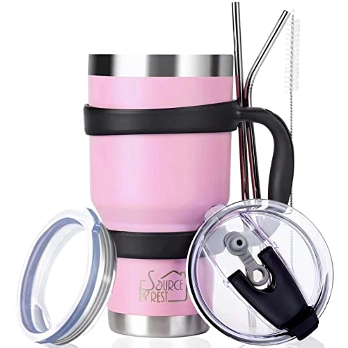 ForestSource 30 oz Insulated Tumbler with Lid and Straw 7 Piece Set