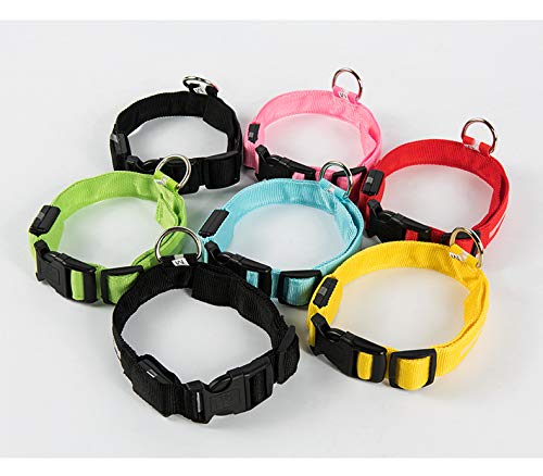 Led dog collar USB Rechargeable & Waterproof with 3 Flashing Modes, super bright (S, PINK)