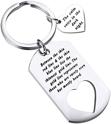 911 Dispatcher Gifts EMS Dispatcher Keychain The Calm Voice in the Dark Night Appreciation Gifts for 911 Dispatcher