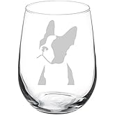 MIP Wine Glass Goblet Boston Terrier Face (17 oz Stemless)