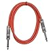Seismic Audio Speakers Guitar Cables, TS ¼” Guitar Cables, Red, 3 Feet