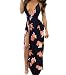 Dreamparis Women's Sexy Side Slit Floral Prints Long Maxi Dresses