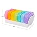 Small Weekly Pill Organizer 2 Times a Day, 7 Days Pill Box, Daily Pill Case, Rainbow-colors Pill Planner