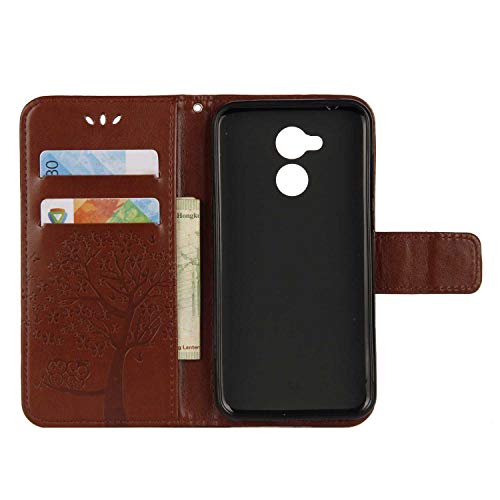 Huawei Honor 6A Case, The Grafu Shockproof Leather Wallet Cover, Premium Magnetic Fip Case with Kickstand and Card Slots for Huawei Honor 6A, Brown - Thumbnail 5
