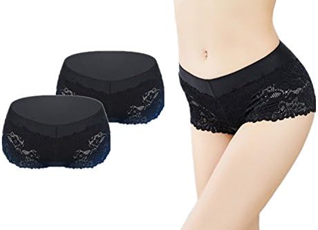 Women Menstrual Period Double Layer Panties with Lace Edge Underwear 2 Pack