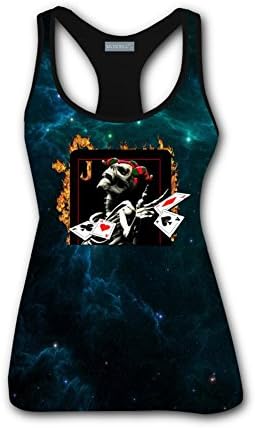 Uloalu Womens Clown Skeleton Playing Cards Harness Vest