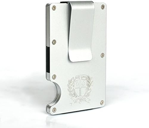 Metal Wallet, Minimalist Wallet, Money Clip Slim Wallet, RFID Blocking Credit Card Holder (Silver)