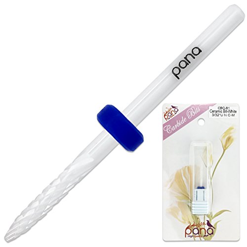 Pana Professional USA Ceramic White Under Nail Cleaner Bit Nail Drill (Grit: MEDIUM) 3/32