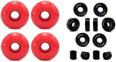 VJ Skateboard Combo 52mm 53mm 54mm Skateboard Wheels, Abec7 Bearings, Spacers