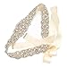 Yanstar Handmade Crystal Beads Rhinestone Bridal Wedding Belt Sash With Cream Ivory Ribbon For Bridal Wedding PartyGowns Dress primary