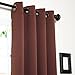 Best Home Fashion Basic Thermal Insulated Blackout Curtains - Antique Bronze Grommet Top - Chocolate - 52