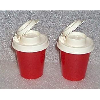 Tupperware Salt and Pepper Shakers Mini Set, Red