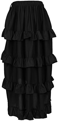 NIGHT BUTTERFLY Women's Costume Steampunk Cocktail Party Skirts Black High-Low (XLarge, Black)