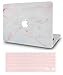 LuvCase Rubberized Plastic Hard Shell Cover with Keyboard Cover Compatible MacBook Pro 15 Case A1990/A1707 2018 & 2017 & 2016 Touch Bar (Pink Marble)