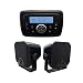 Herdio Marine Stereo Receiver Speaker Kit - in-Dash LCD Digital Console Built-in Stereo Sound System + 4 inch Marine Surface Mount Box Speakers(Black) primary