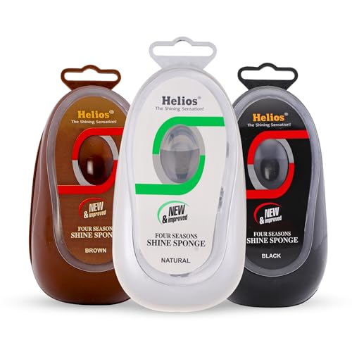 Shoe Shine Sponge – Pack of 3, Multi-Color Instant Shoe Polisher for All Types of Leather, Portable No-Buff Shoe Cleaner & Shiner at Amazon
