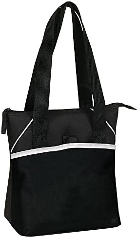 Eunichara Bistro Insulated 8 Pack Cooler Tote with PEVA Heat Sealed Insulation 600D PVC Polyester - Black