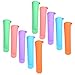 Cosmos 10-Piece Pink/Light Blue/Violet/Green/Orange Food Safe Silicone Ice Pop Maker Molds Set with Cosmos Fastening Strap