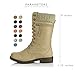 DailyShoes Women's Combat Style up Ankle Bootie Quilted Military Knit Credit Card Knife Money Wallet Pocket Boots