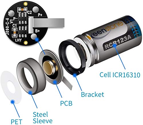 CR123A Lithium Batteries, Keenstone 4Pack 3.7V Batteries with High Capacity PTC Protection for Flashlight/Arlo HD Camcorder/Microphone/Electric Shaver/Alarm Clock/Security