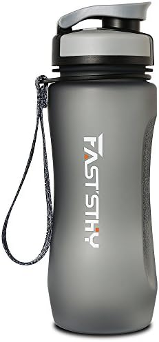 FASTSTHY Water Bottle by 20oz/0.6L Drinking Bottle -BPA Free Flip Top Leak Proof Lid For Outdoor &amp; Gym Sport（Black）