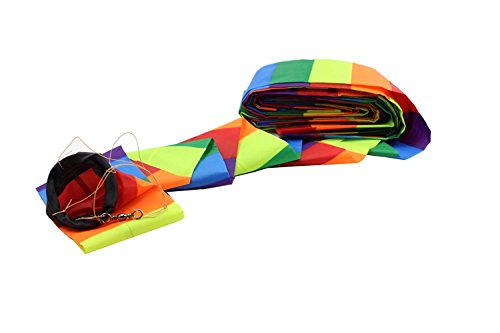 C COMCROSFLY Rainbow Kite Tube Tail Outdoor Windsock with Connector, 65-Feet Kite Tail