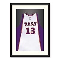 Athletes Jersey Theme Wall Art Black Framed Canvas Prints Home Decoration for Bedroom, Livingroom Ready to Hang - 23x31 inches