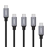 AUKEY USB C to USB C Cable, Type C Cable Braided Nylon (5-Pack 3.3ft x 3, 6.6ft x 1, 1ft x 1) for MacBook Pro, Nintendo Switch, Nexus 6P 5X and More