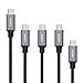 AUKEY USB C to USB C Cable, Type C Cable Braided Nylon (5-Pack 3.3ft x 3, 6.6ft x 1, 1ft x 1) for MacBook Pro, Nintendo Switch, Nexus 6P 5X and More