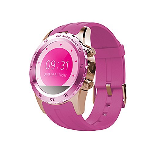 AWOW Smartwatches Bluetooth Heart Rate Smart Watch Cell Phone for Kids with Camera Call Text Notifier Color Pink