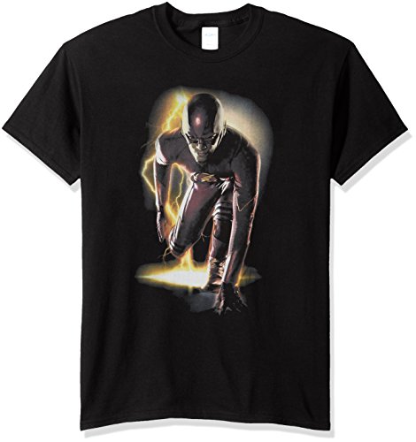 DC Comics Men's The Flash TV Series Short Sleeve T-Shirt, Ready Black, Medium