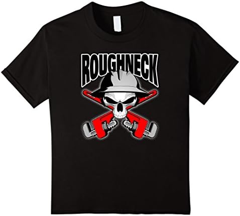 Kids Oilfield Roughneck T-Shirt Skull and Wrenches 8 Black