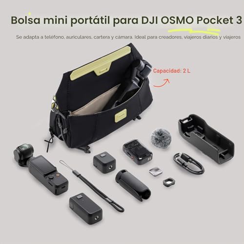 PGYTECH OneGo Pocket Shoulder Bag, Actioncam/Mobile Shoulder Bag | Daily Casual Style, Sandwich Compartments Design, Quick Magnetic Closure, Durable Lightweight Fabric, YKK Zipper, White