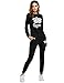Fanala Women Crown Pattern Print O Neck Long Sleeve Sweatshirt And Pants Tracksuit