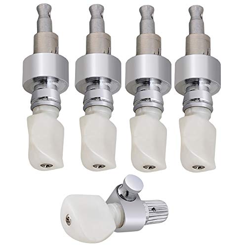 BQLZR Chrome 5 String Banjo Geared Machine Head with Pearled Pegs Tuner Peg Gear Ratio 41