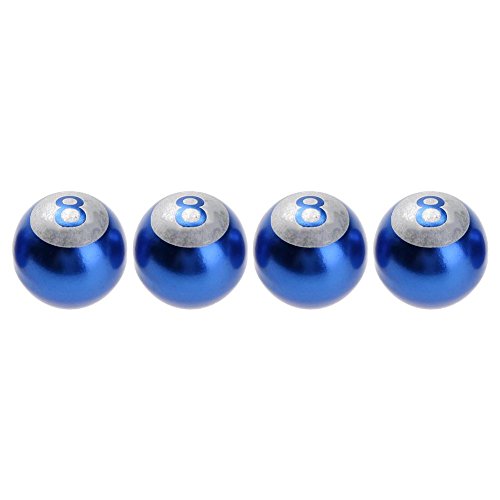 image for Domybest 4pcs Tire Stem Valve Caps Aluminum Pool Ball Car Truck Wheel 