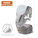 Bable Baby Carrier Hip Seat, 360 Ergonomic Baby Carrier with Breastfeeding Nursing Cover, 6-in-1 Convertible Carrier for All Seasons, Toddler Tush Stool, Baby Wrap Carrier Front and Back (Flaxen)
