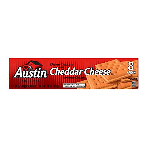 Austin, Sandwich Crackers, Cheese Crackers with Cheddar Cheese, 11 oz (8 Packs)