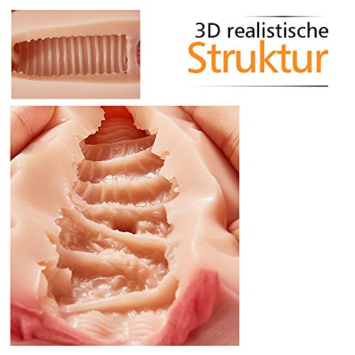 Fondlove Taschenmuschi Realistische Masturbator 3D Vagina für Männer mit Erotik Klitoris und Schamlippen Silicon Sex Masturbation Sexspielzeug Männer