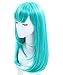 ROLECOS Womens Long Straight Party Wigs Synthetic Hair Wig Teal Green
