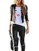 FV RELAY Women's Summer Cute Eyelash Lip Print Tee Casual Teen Girls T Shirts (L, White)