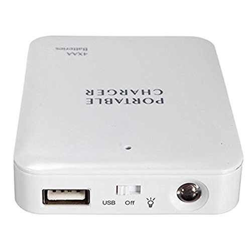 TOOGOO Portable USB Power Bank Charger Battery External Packing Box Battery Battery Charger Emergency Charger Charger 4X AA For Iphone 6 6plus Smartphones, Tablets, MP3 Player and more white